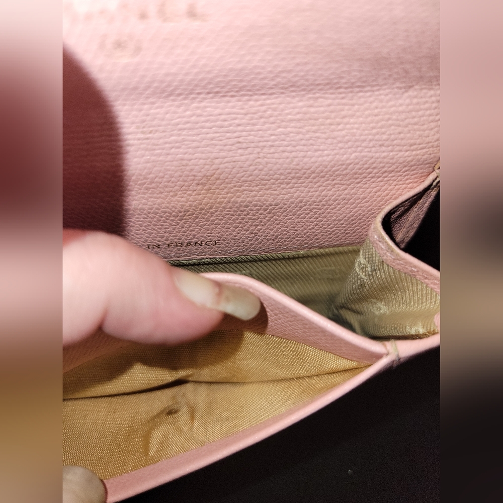 💚❤️SALE!!! CHANEL Pink Card Case/Wallet Caviar key chain - Picture 5 of 9
